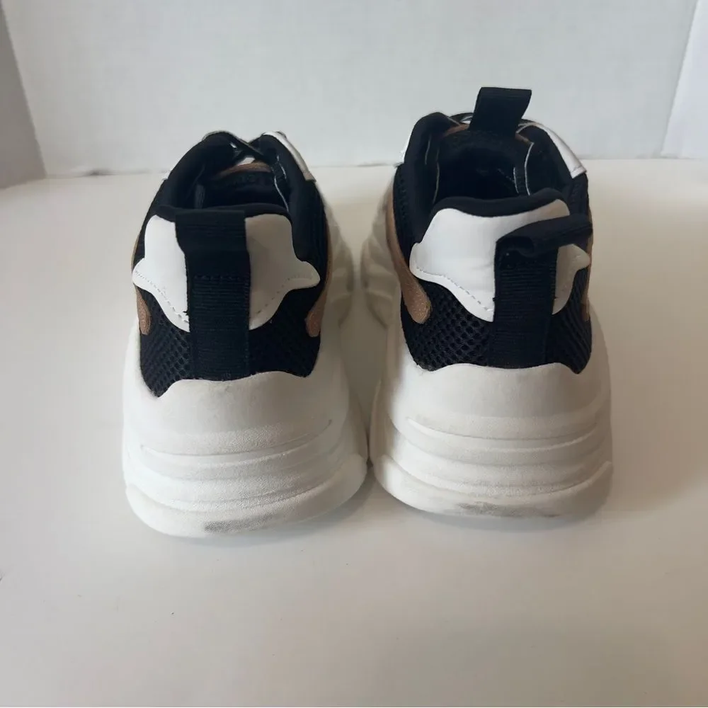 SM New York Womens White Black Tan Platform Fashion Athletic Sneakers Size 6 - Picture 5 of 7
